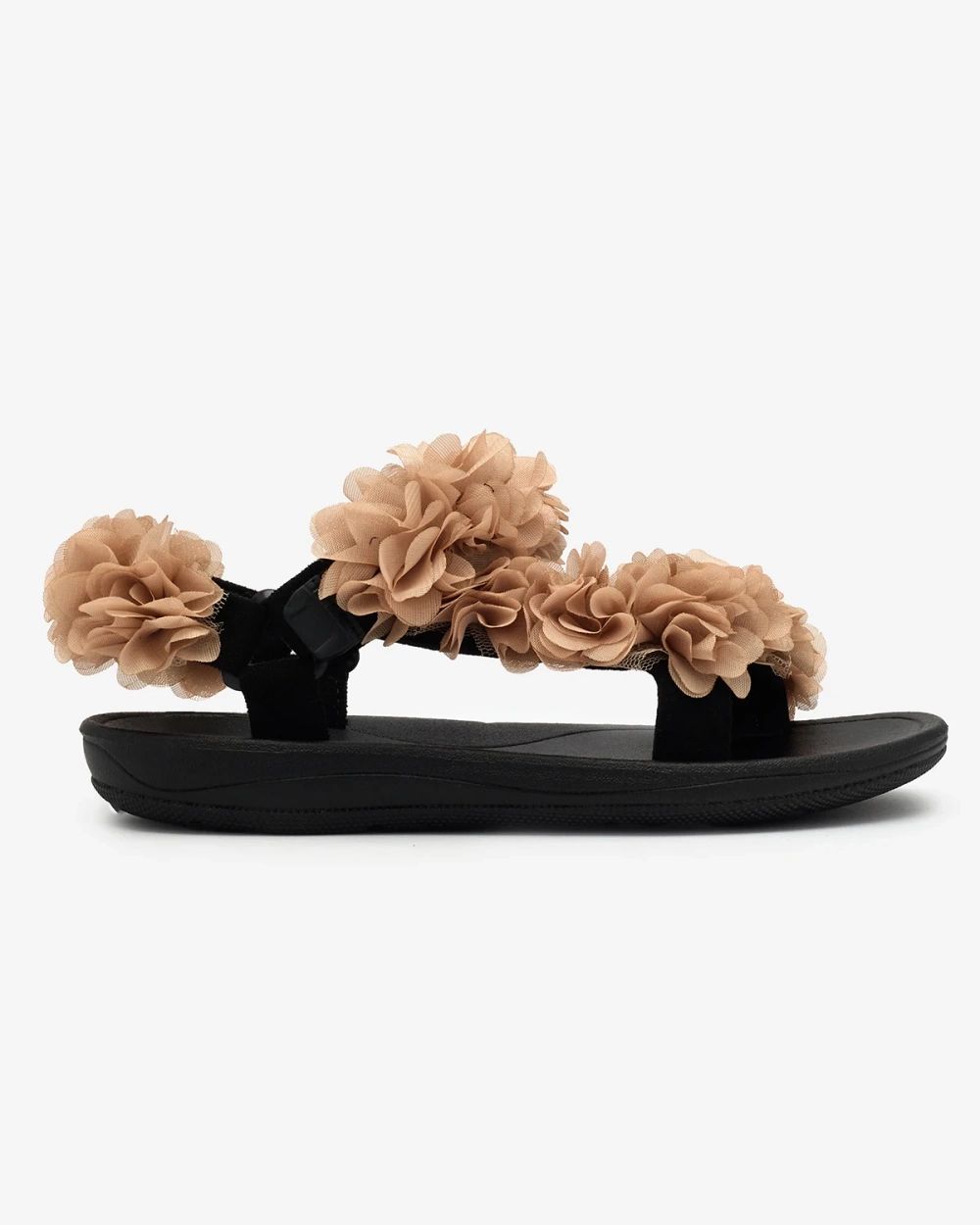 Resti Beige women&#039;s sandals with flowers Alferroy