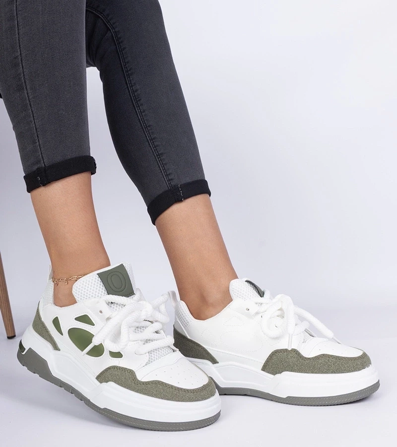 Gemre Adidași verzi pentru femei cu șireturi masive Alpacco