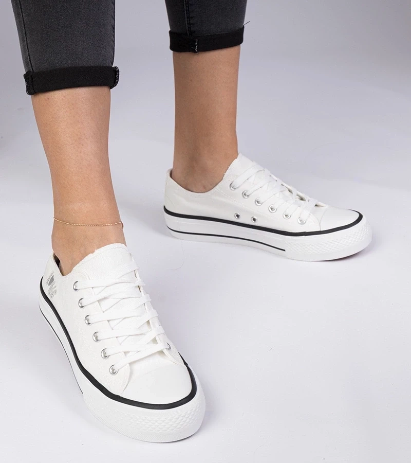 Gemre Pantofi sport clasici albi de damă Ellana