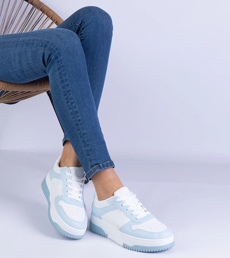 marka niezdefiniowana Blue sneakers with a thick sole Undina
