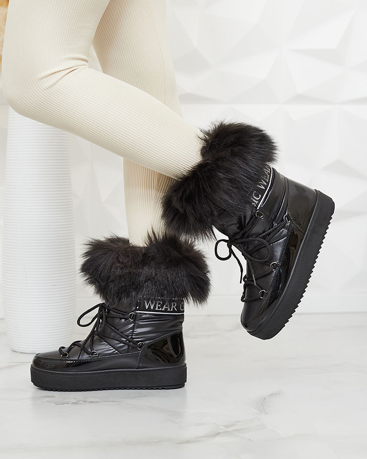 Resti Lace-up boots a'la snow boots with fur Heccti