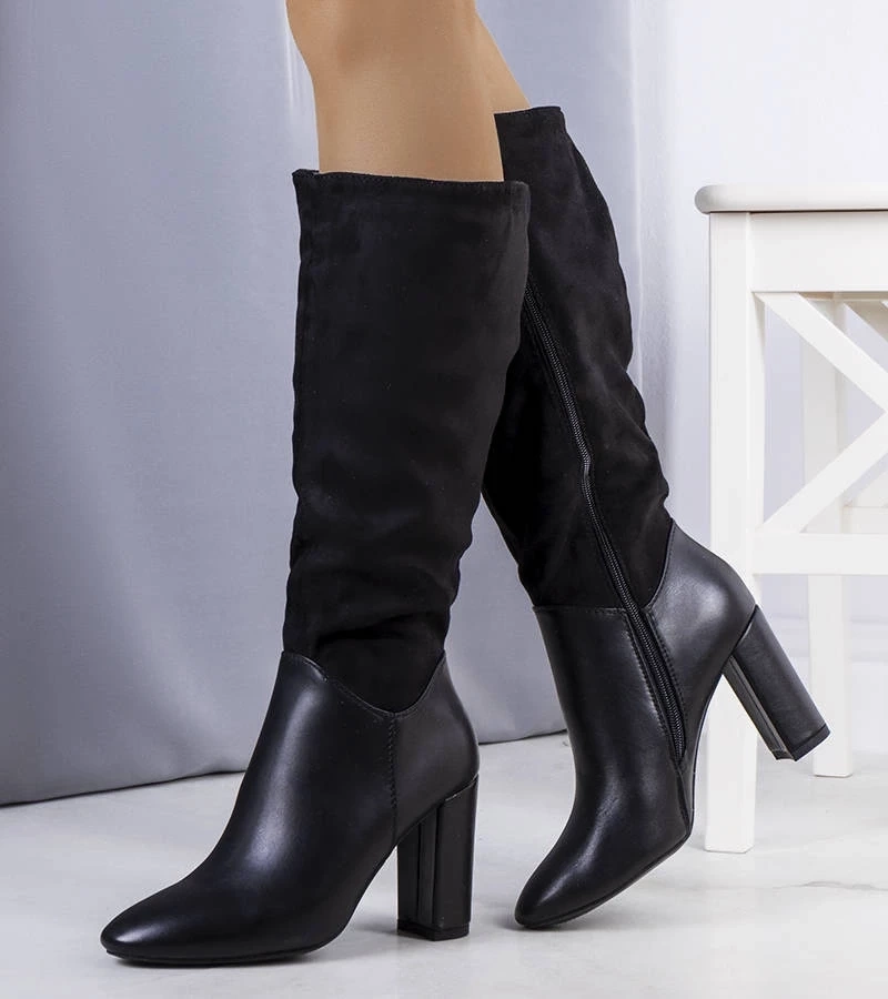 Gemre Cizme izolate negre cu toc stiletto Delfor