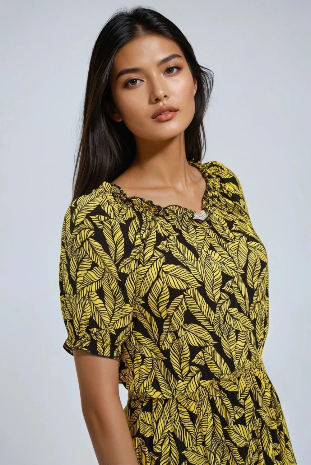 Marisse Yellow Viscose Dress