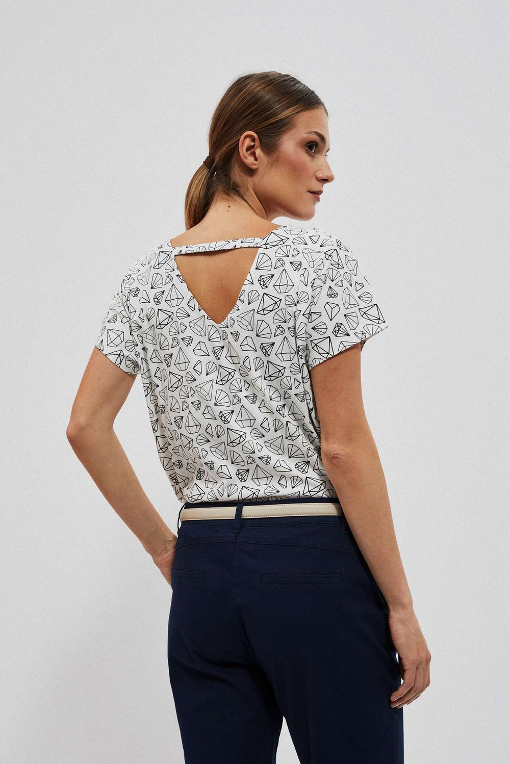 WOMEN'S T-SHIRT L-TS-4017 OFF WHITE