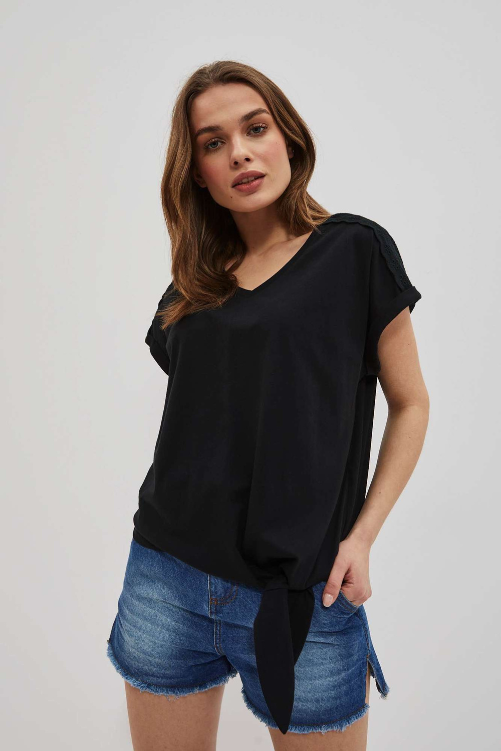 Marisse Womens T-Shirt L-Ts-4031 Black