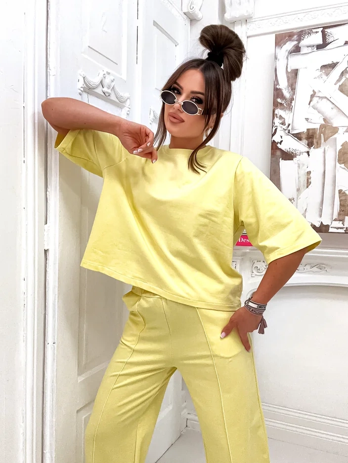 Resti Women's cotton set with wide pants