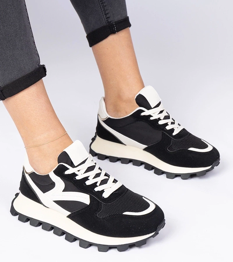 marka niezdefiniowana Black sporty women's sneakers Melinda