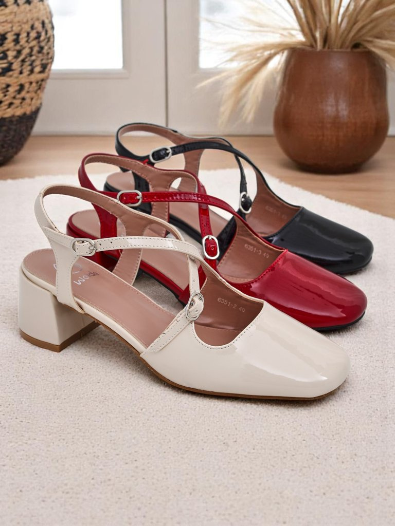 Resti Royal Fashion Women's Lolita Low-Heeled Pumps with Decorative Straps