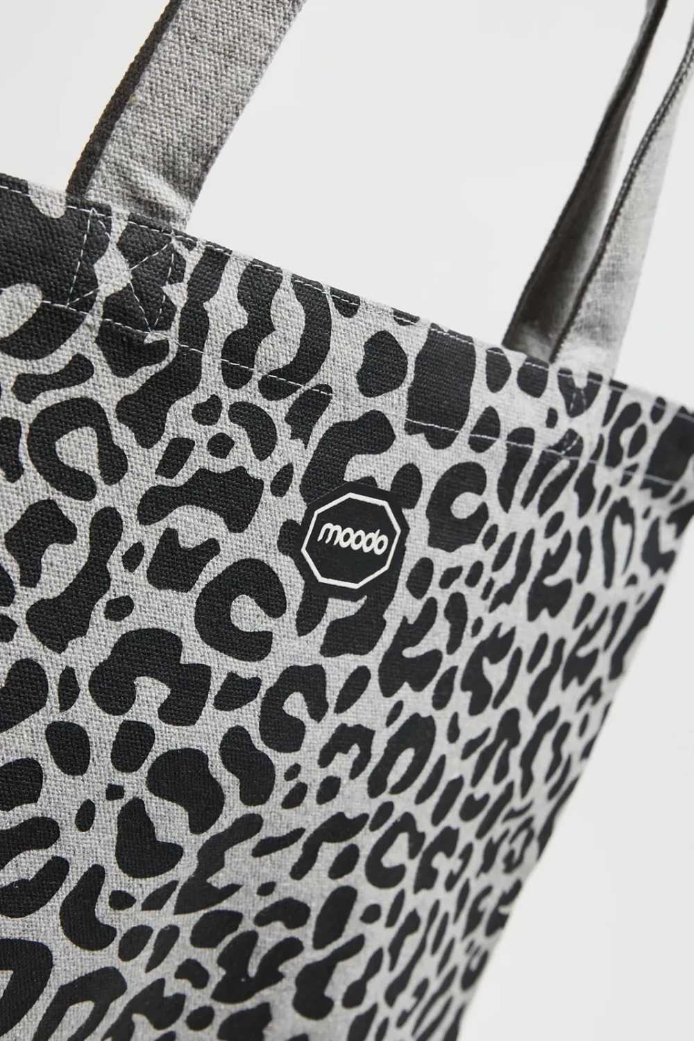 Marisse Gray Animal Print Shopper Bag