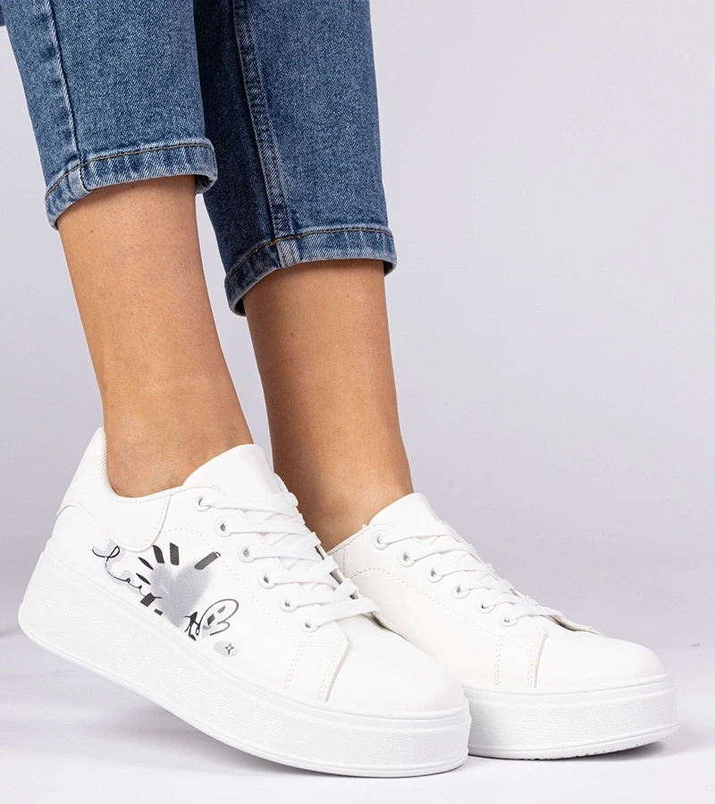 Gemre Adidași albi sport damă cu imprimeu Zelinda