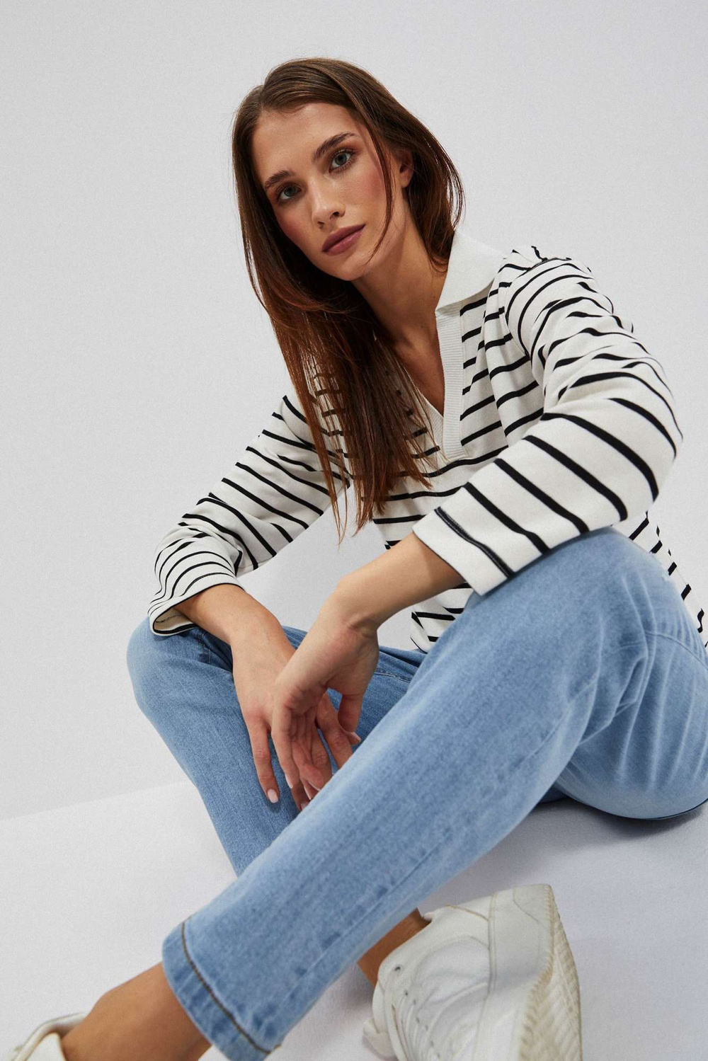 Marisse Women&#039;s Sweatshirt L-Bl-4011 Off White_Black