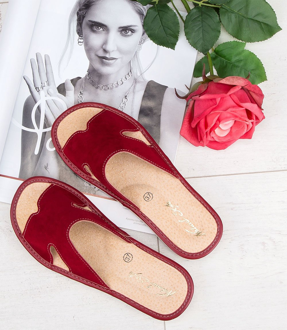 Дамски чехли Natural Style NS-118 червено-бежови