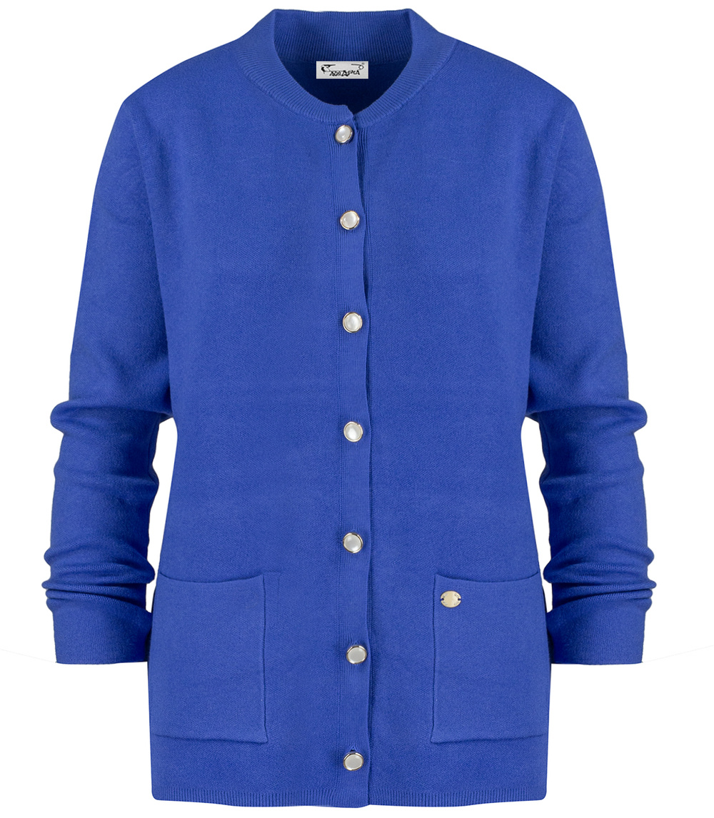 Pri Classic warm thick short cardigan sweater EMILIA decorative buttons