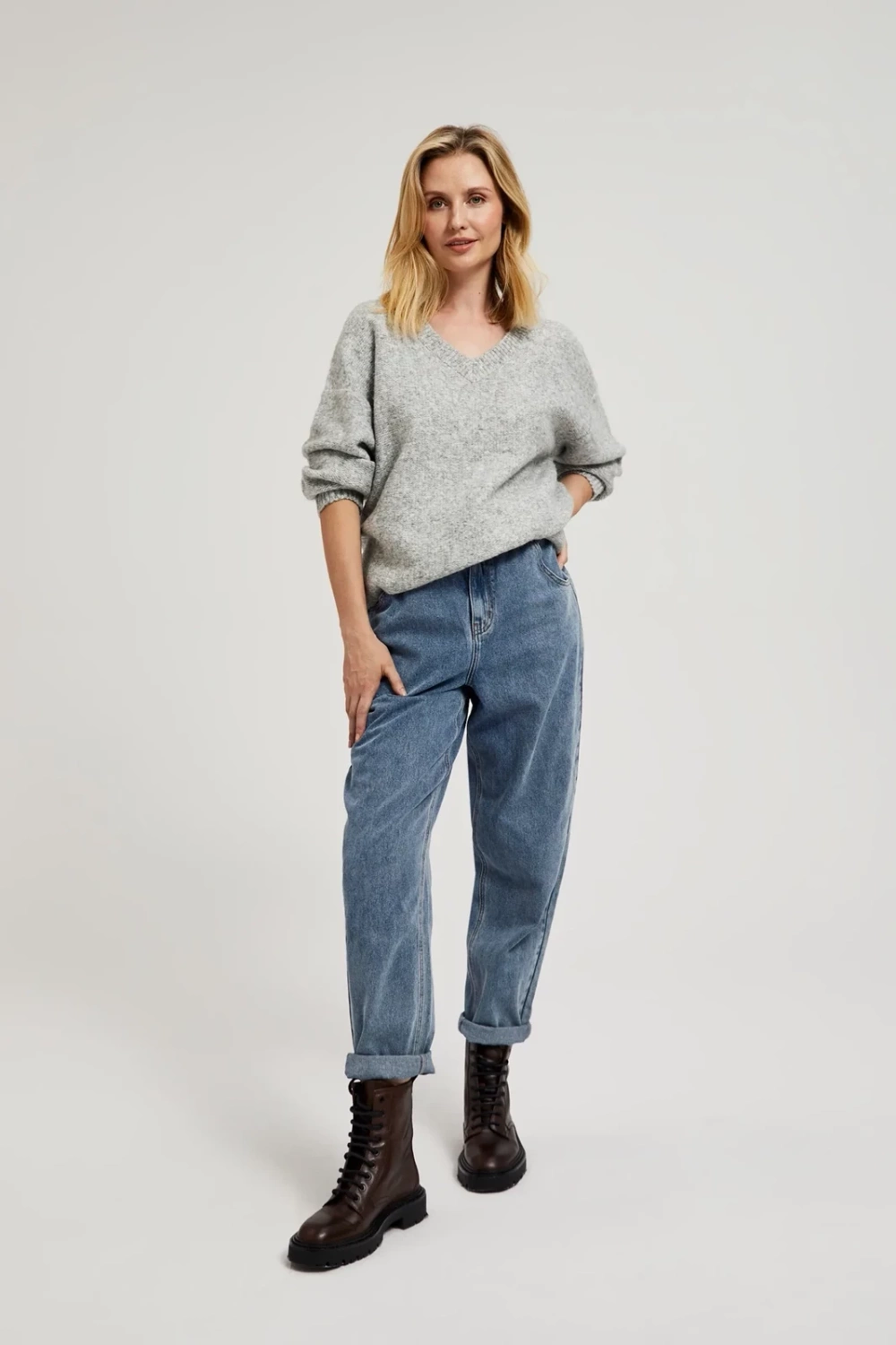 Marisse Women&#039;s Sweater Z-Sw-4534 L.Grey Mel
