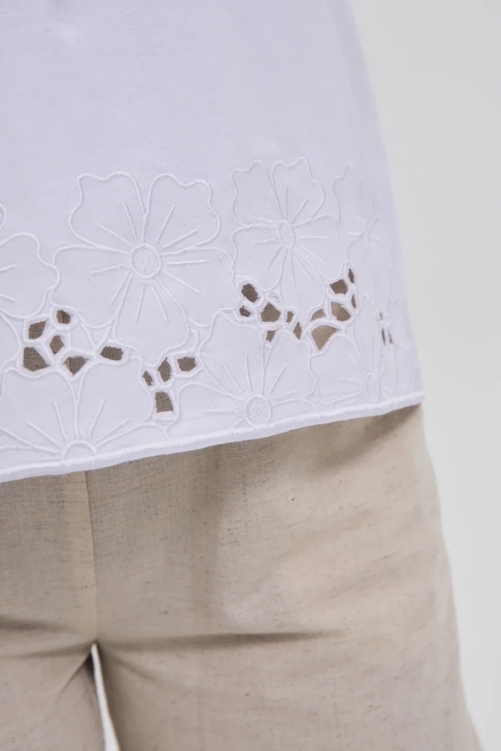 Marisse White Cotton Blouse