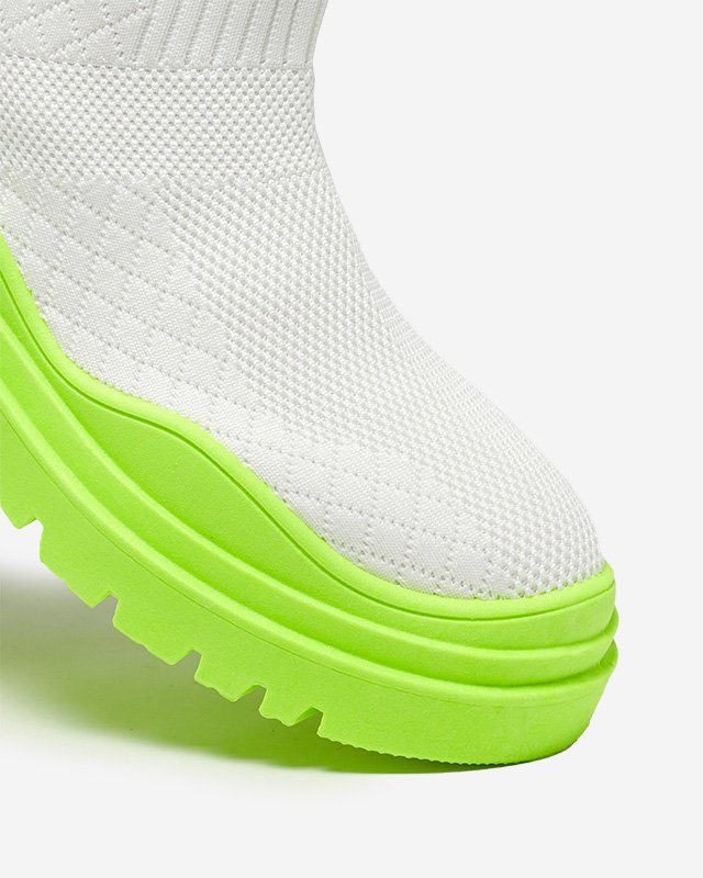 Resti White-green women&#039;s flat-heeled boots Seritis - Footwear