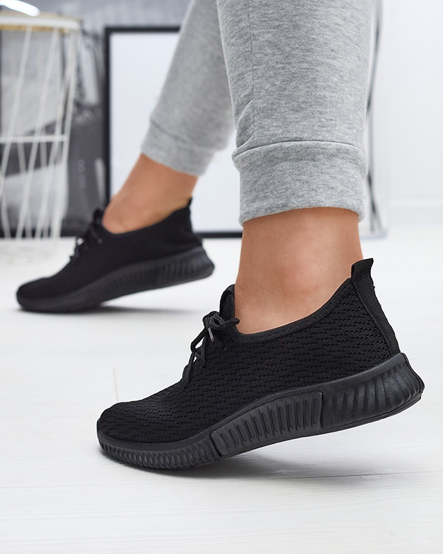 Resti Black women's fabric sports shoes Vobbu- Footwear