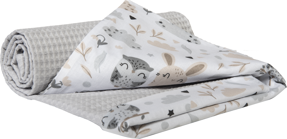Medi Partners Blanket 75x100 cotton + cotton Waffle – Polana + gray waffle