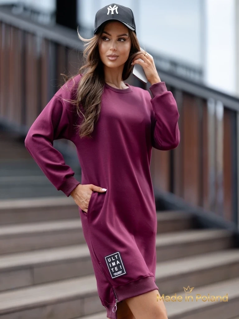 Resti Gravity Core Sweatshirt Dress with Side Zipper