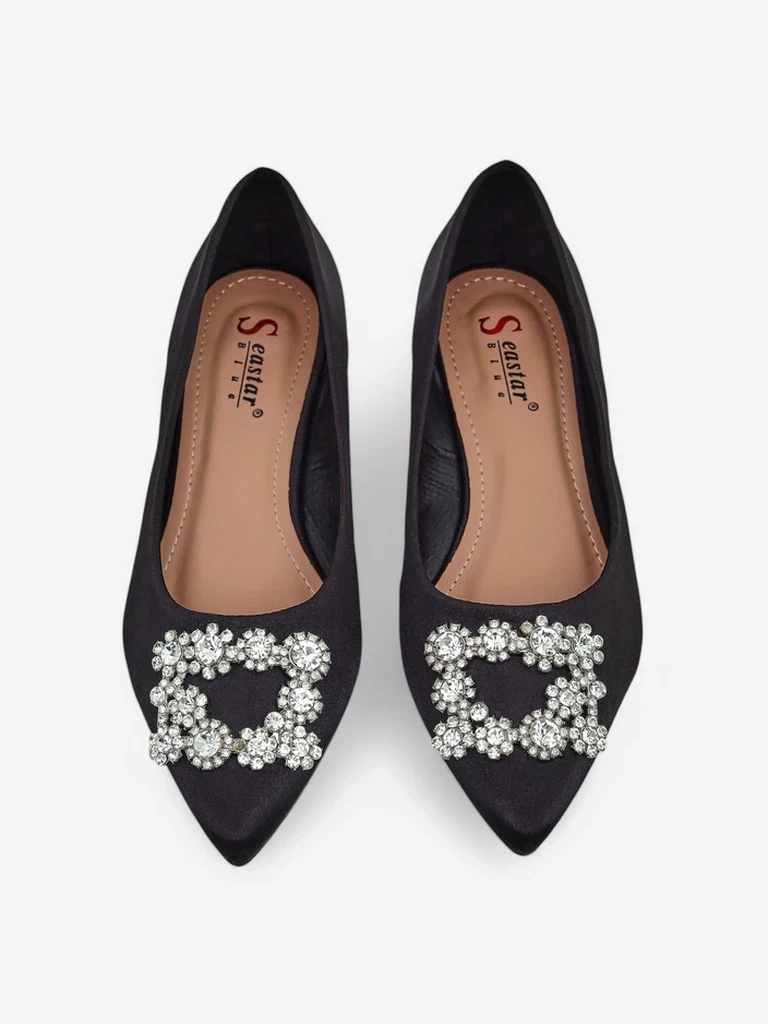 Resti Women&#039;s satin-like ballerinas with a buckle Legant