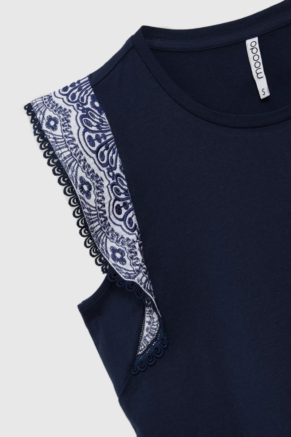 Marisse Navy Blue Cotton Blouse