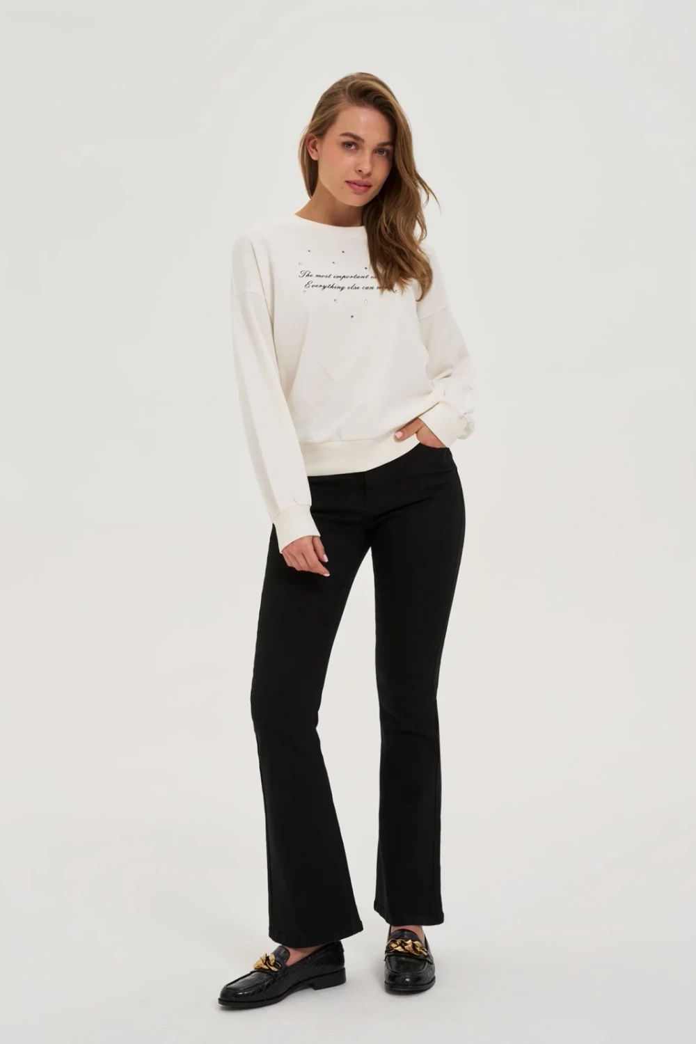 Marisse WOMEN'S SWEATSHIRT Z-BL-4805 OFF WHITE