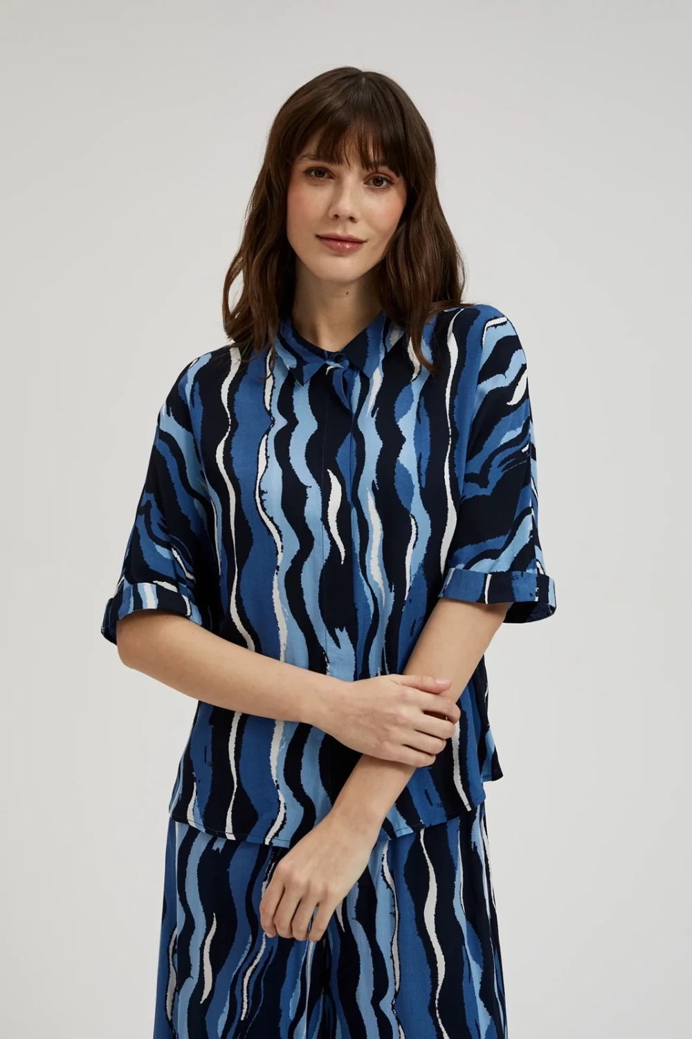 Marisse Women&#039;s Shirt L-Ko-4362 Navy