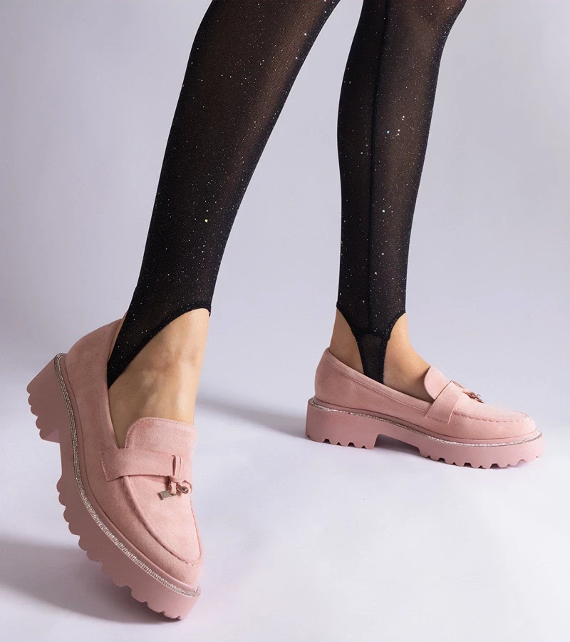 Gemre Mocasini roz din piele ecologică Henley