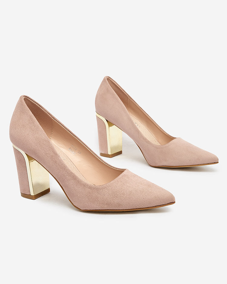 Resti Beige womens eco suede post pumps Afrogosa