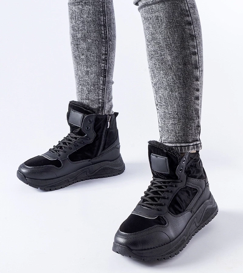 Gemre Sneakerși înalte călduroase negre Malles