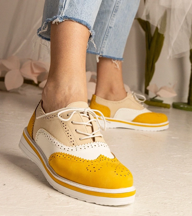 Gemre Pantofi oxford clasici galbeni Toddi