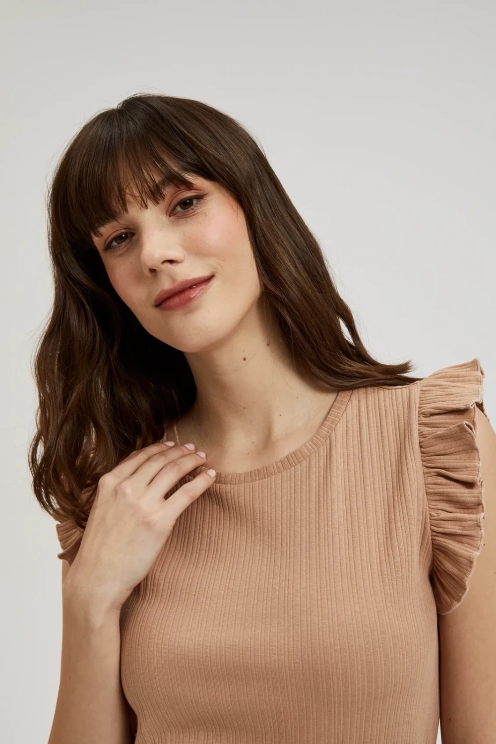 Marisse Women's Blouse L-Ts-4388 Coffee