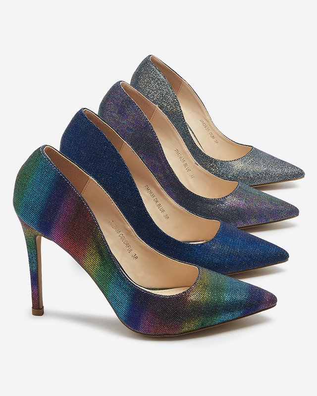 Resti Graphite holographic women&#039;s stiletto pumps Soddo- Footwear