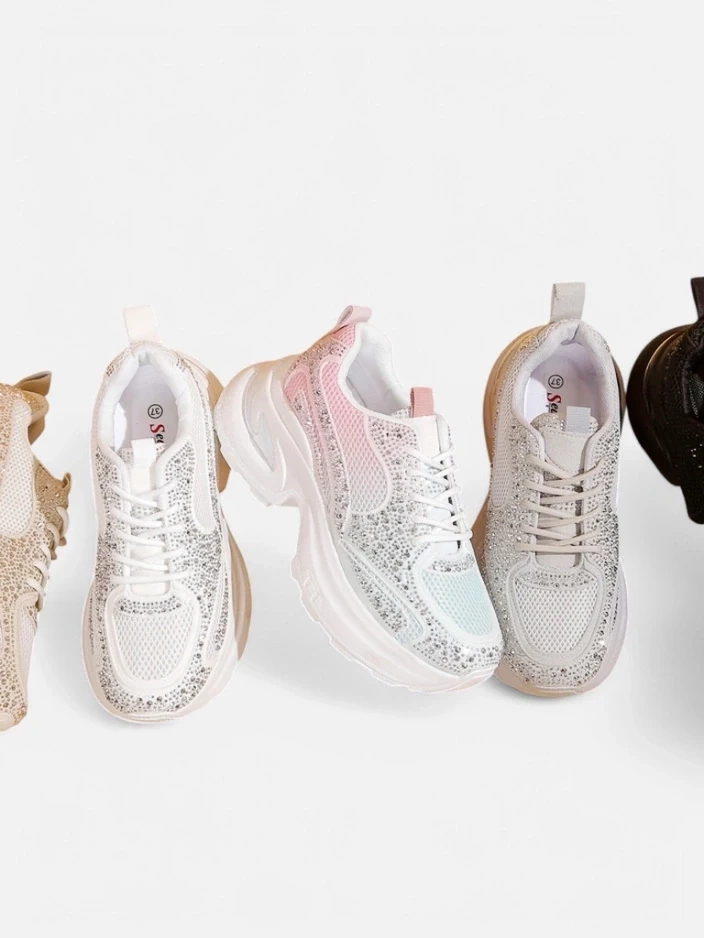 Resti Women's sporty sneakers with rhinestones Bloss