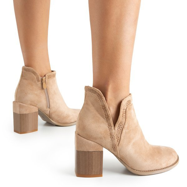 Resti Light brown boots with square heel Lemere - Shoes
