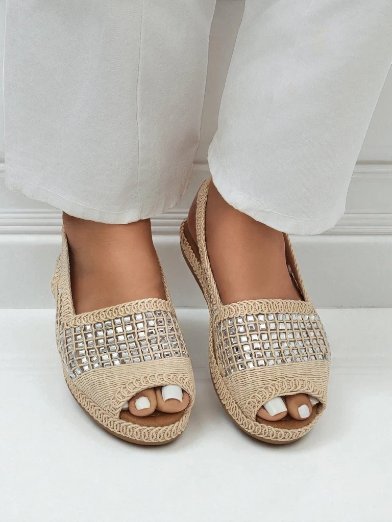 Resti Women&#039;s espadrille sandals with rhinestones Belle Sparkle