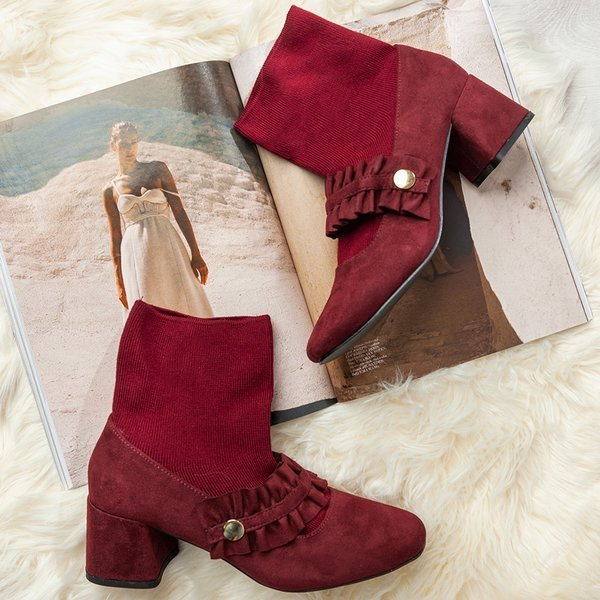 Resti Maroon pumps with sock Preciosa - Footwear