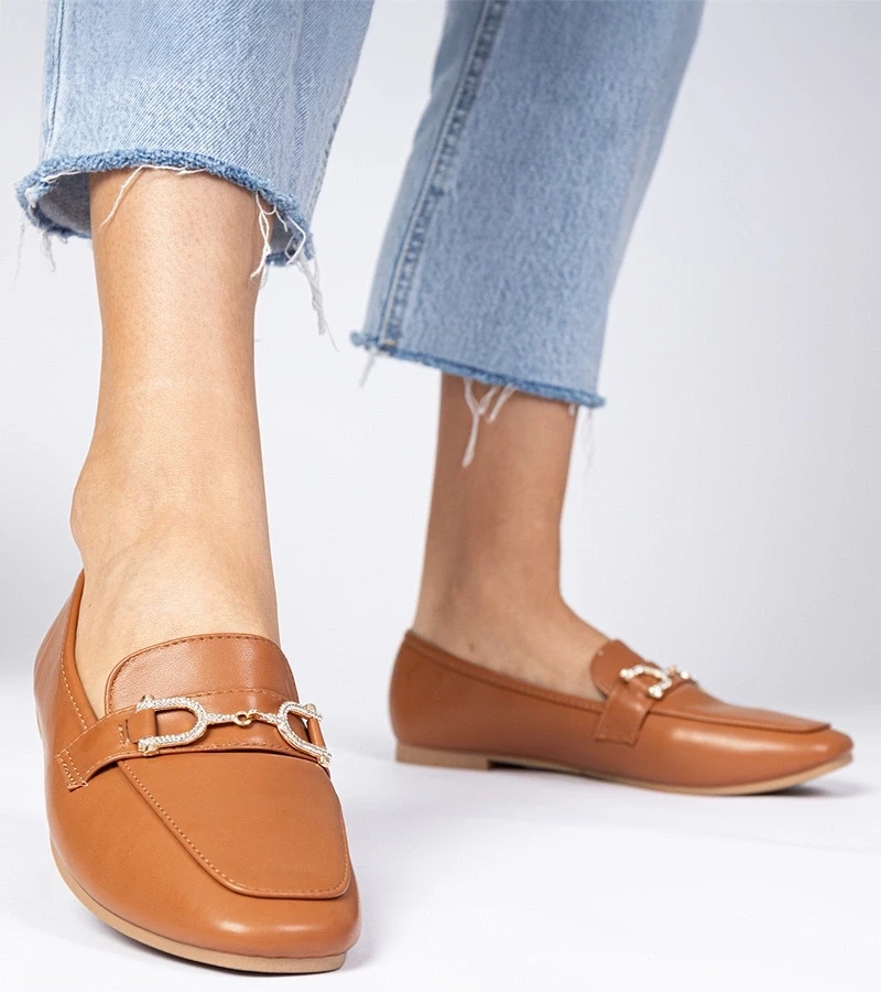 Gemre Pantofi eleganți maro cu zirconii Banzao