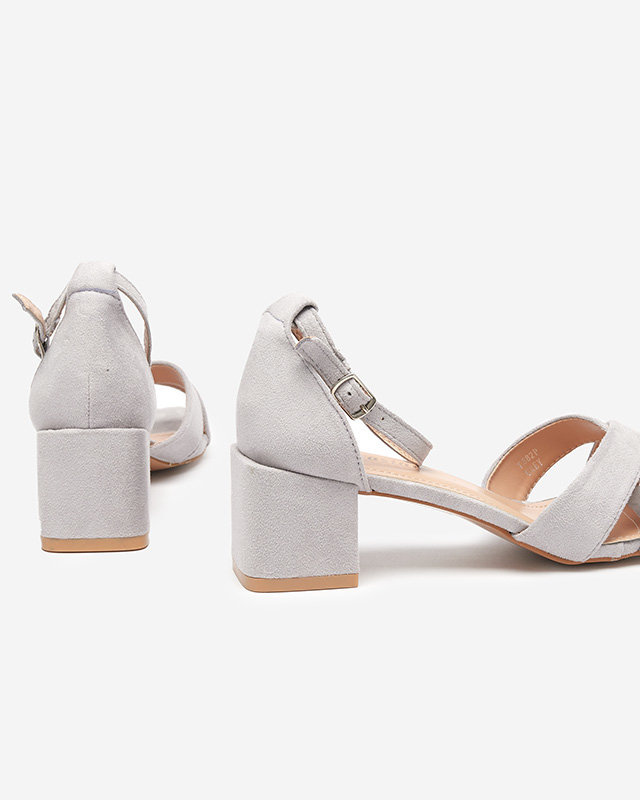Resti Gray women's sandals on a low square post Cefernia - Footwear