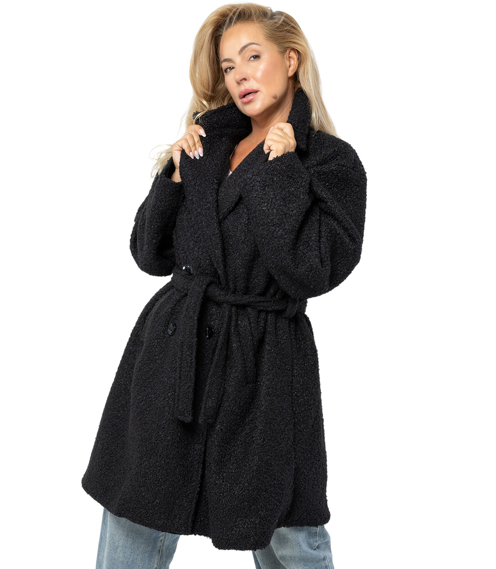 Pri Women's TEDDY boucle fabric bear coat