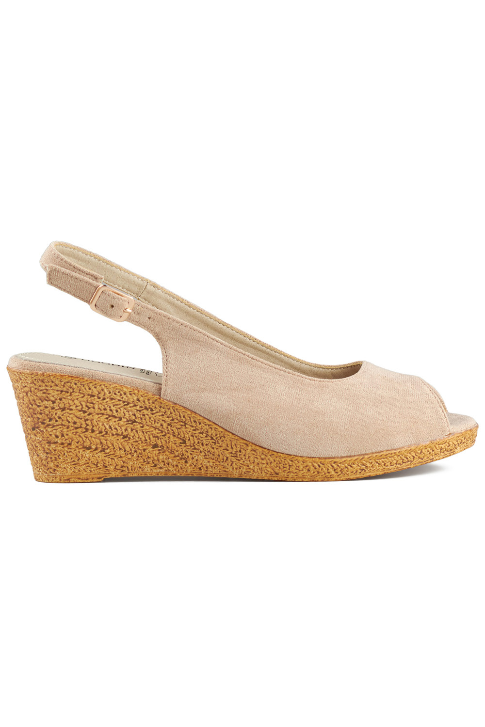 primohurt Beżowe sandały na koturnie wygodne sandały na obcasie