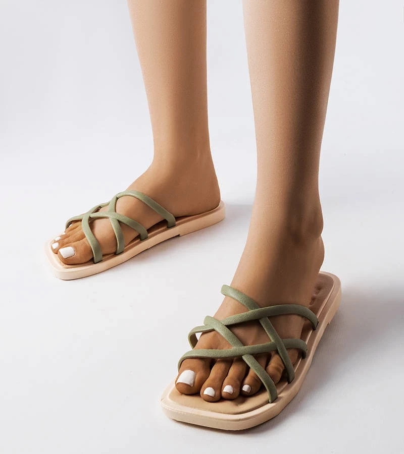 marka niezdefiniowana Șlapi de cauciuc Green Pearlman