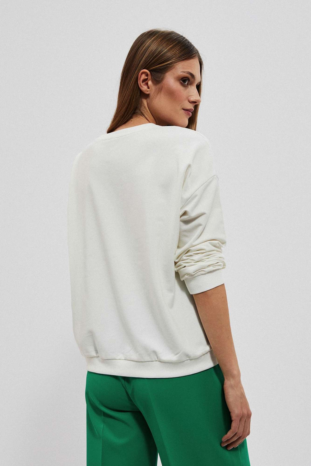 Marisse Women's Sweatshirt L-Bl-4007 Off White