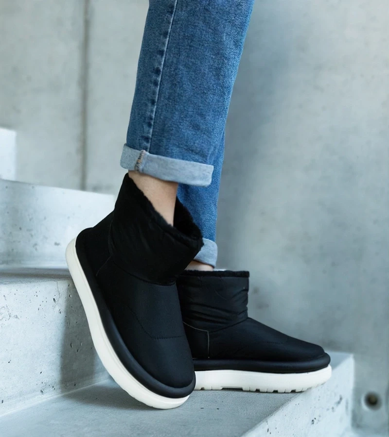 marka niezdefiniowana Black warm platform snow boots from Cores