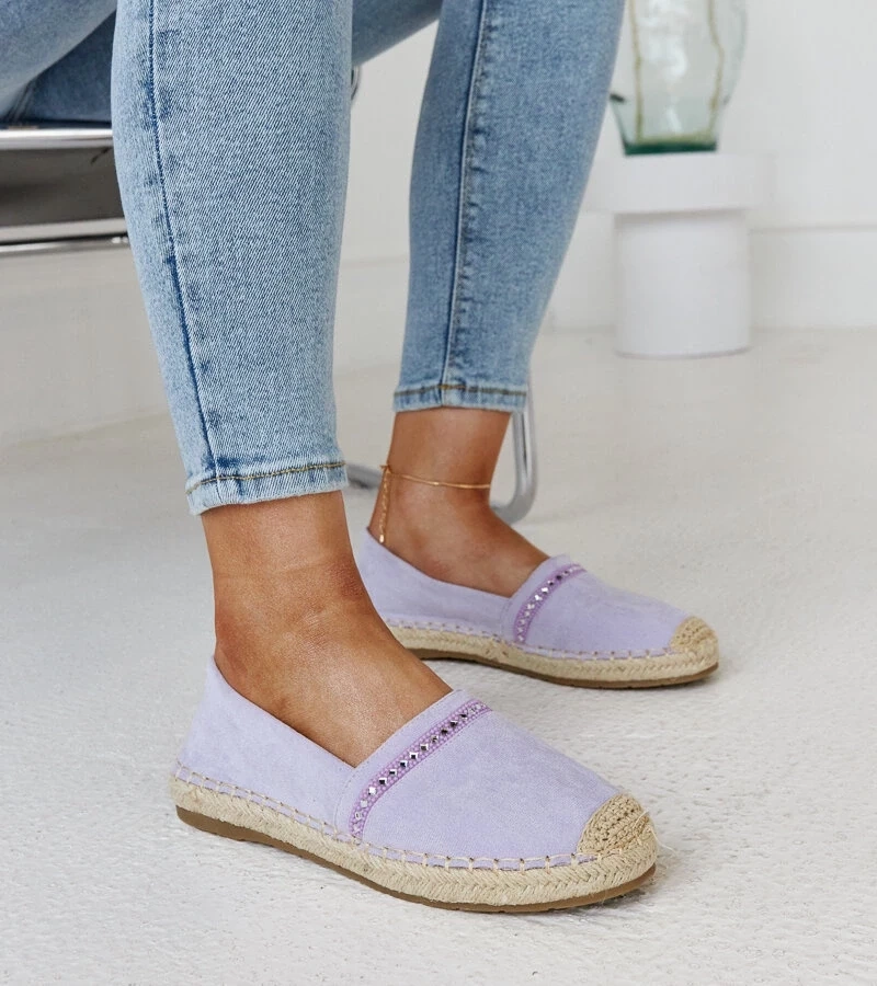 Gemre Espadrile violet cu zirconii Abia