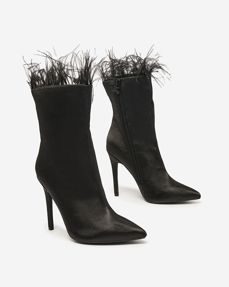 Resti Black women's feather boots Wenelika