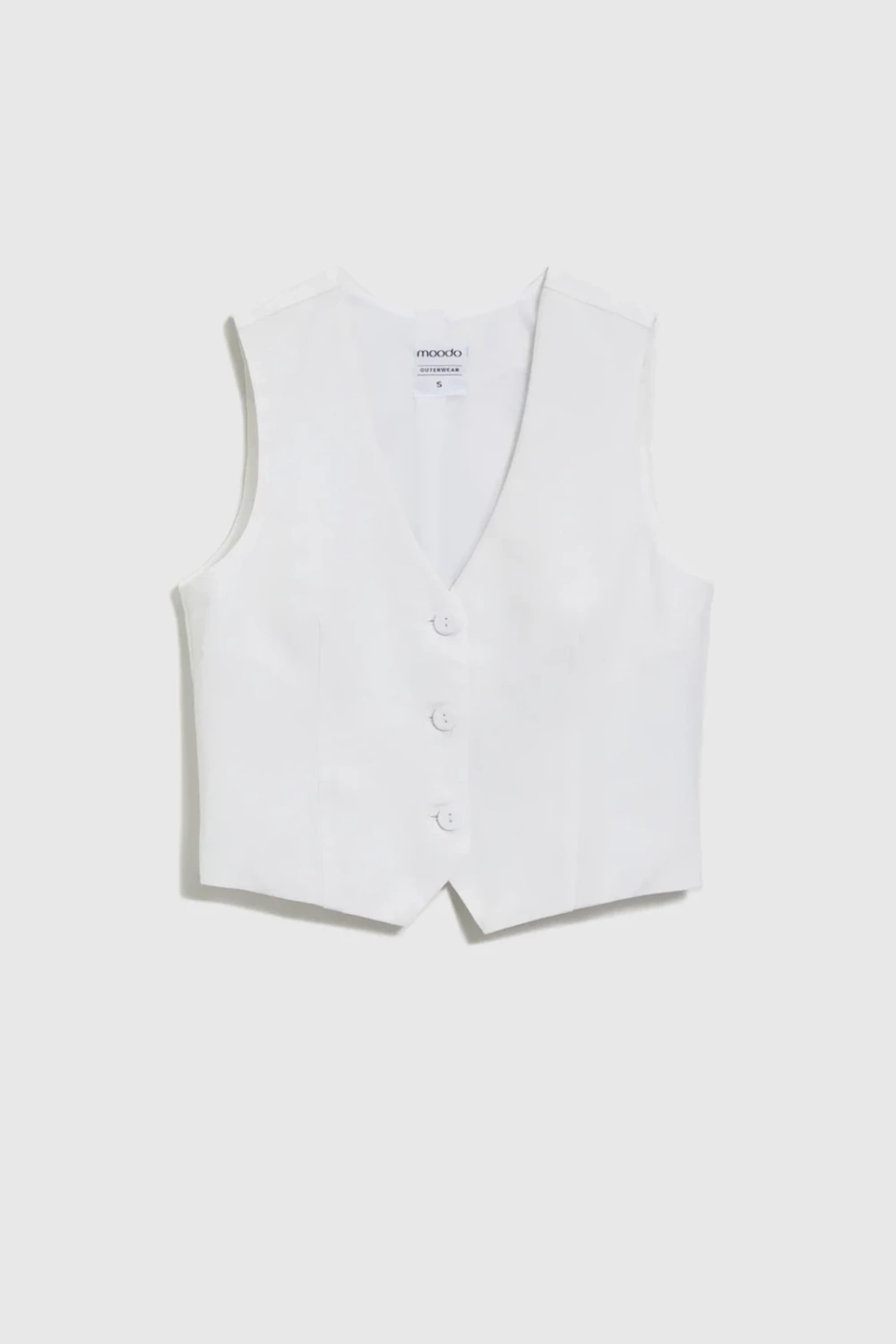 Marisse White Linen Vest