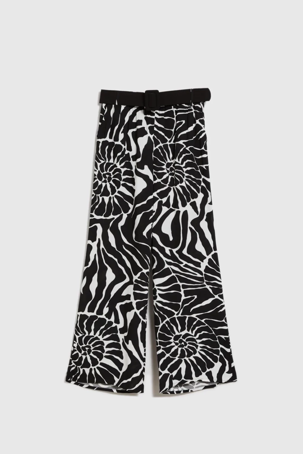 Marisse Viscose Trousers With A Belt, Black