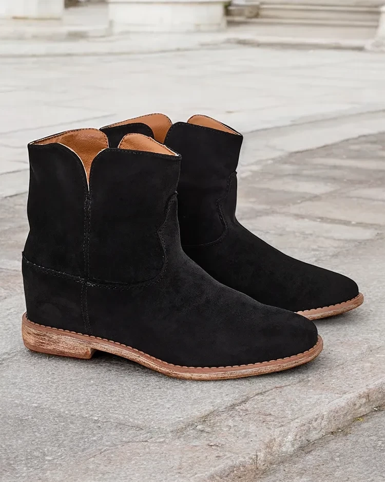 Resti Cowboy-style boots on a covered wedge Blueston
