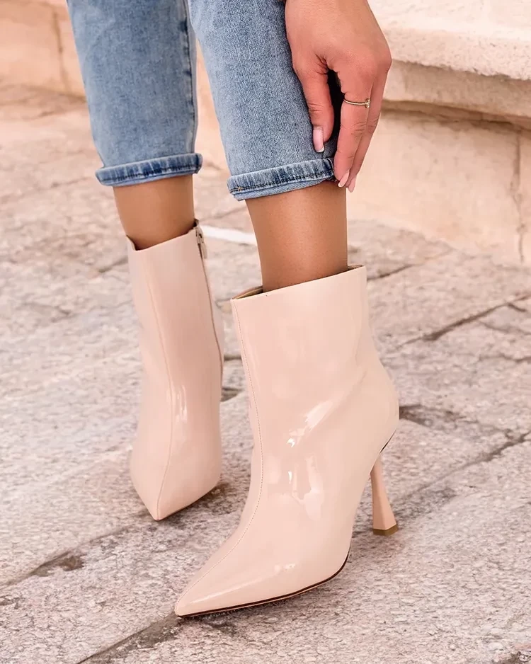 Resti Loori lacquered women&#039;s stiletto heeled boots